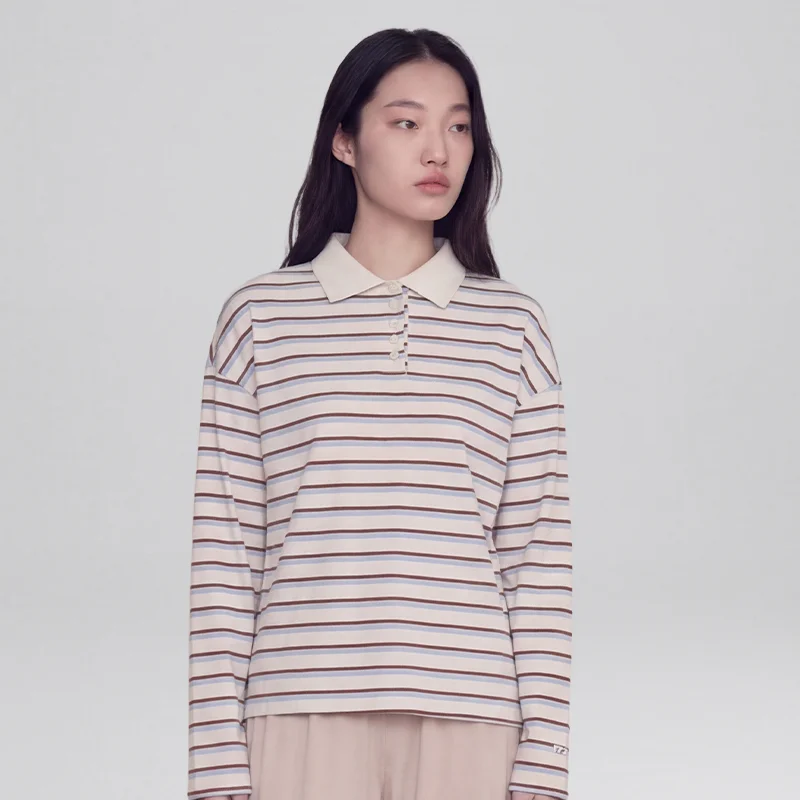 [FLOWIN] 캐주얼 럭비 롱슬리브티