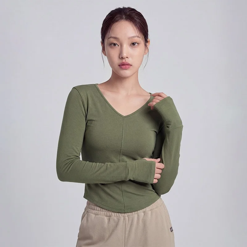 [3PACK] 핑거홀 요가 롱슬리브티